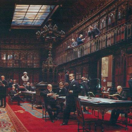 Sala lettura alla Biblioteca del Senato - Fonte: Immagine di pubblico dominio