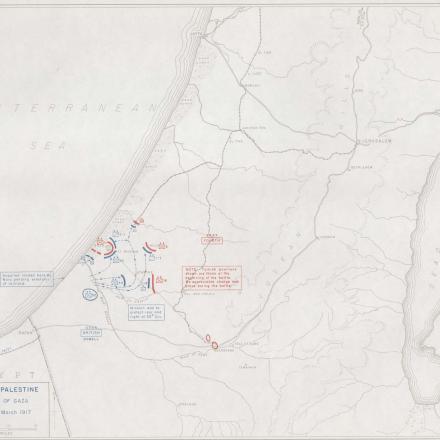Prima battaglia di Gaza (mappa)