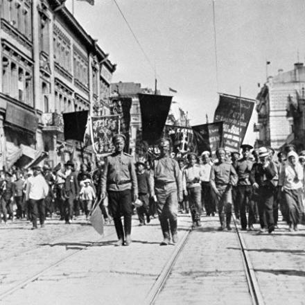 1917, Russia. Vladivostock Dimostrazione del 1 Maggio 