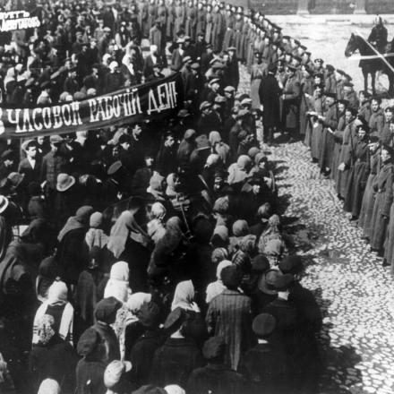 1917, Russia. Dimostrazione di lavoratori 