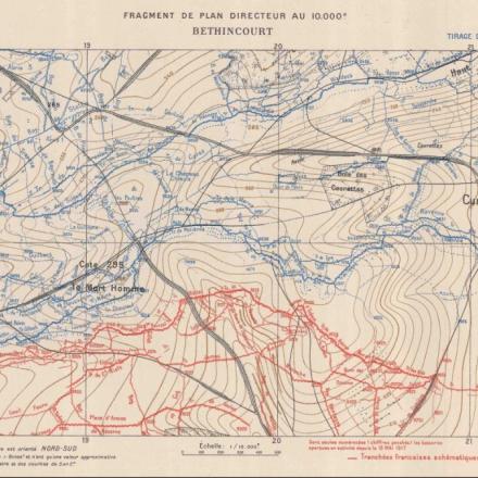 Le linee del fronte intorno a le Mort Homme nel giugno 1917 © Institut géographique national