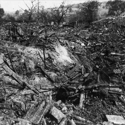 Posizioni di artiglieria tedesca vicino a Verdun, distrutta dal fuoco dell'artiglieria francese, settembre 1917. © IWM Q 87751