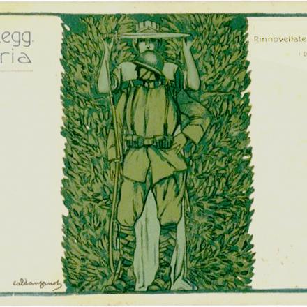 Cartolina militare del 1917 celebrante il 257 rgt della brigata Tortona (ragazzi del '99) - Military post card - Public Domain