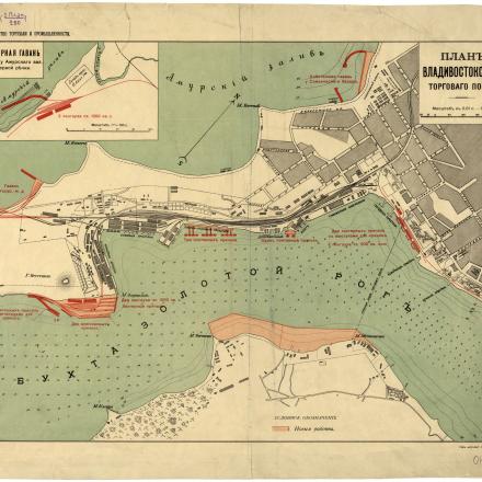 Pianta del porto commerciale di Vladivostok. © Congress Library ndlpcoop_mtfxmp.nmap033a 
