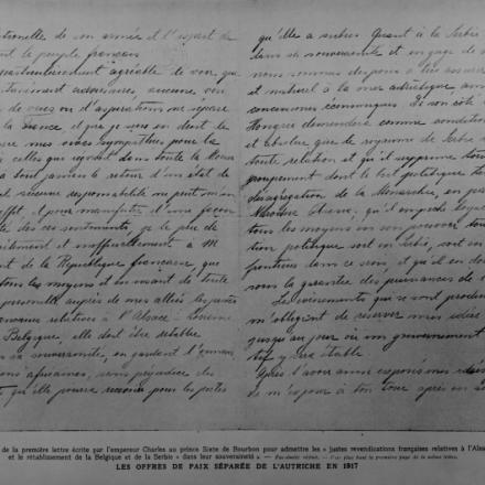 Le pagine 2 e 3 della lettera scritta dall'Imperatore Carlo al Principe Sisto di Borbone. © Bildarchiv ÖNB 95.676 D "Sixtus-Brief"