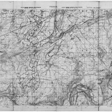 Mappa delle trincee dell'area della Somme, foglio 62d NE. Data 24 giugno 1918. Area di Bray-sur-Somme. © IWM (Q 70256)