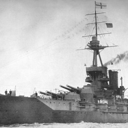 La HMS Iron Duke, nave ammiraglia della flotta inglese