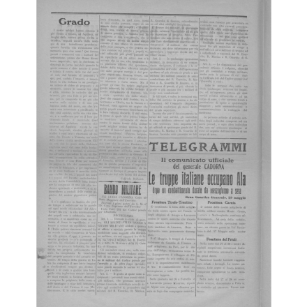Seconda pagina del Bollettino della guerra del 30 maggio 1915