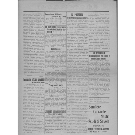 Terza pagina del Bollettino della guerra del 3 giugno 1915