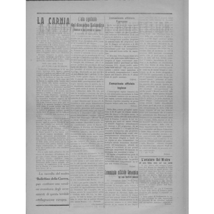 Seconda pagina del Bollettino della guerra del 4 giugno 1915