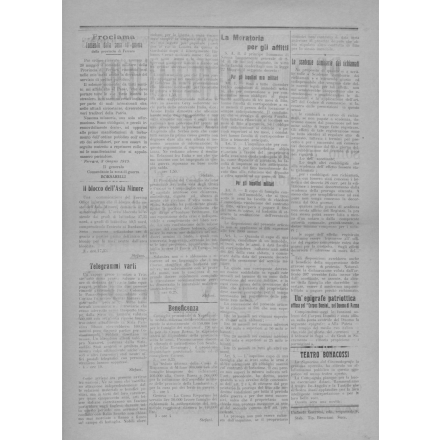 Terza pagina del Bollettino della guerra del 4 giugno 1915