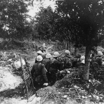 Posizioni italiane avanzate vicino Candelu sul Piave, giugno 1918. © IWM (Q 65250)
