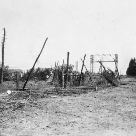 Ponte sul Piave nei pressi di S. Andrea dopo il ritiro austro-ungarico, giugno 1918.