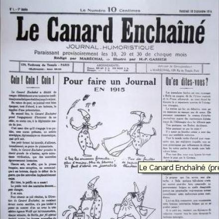 Le Canard Enchaîné (première série), numéro 1, 10 septembre 1915, page 1. © Le Canard Enchaîné