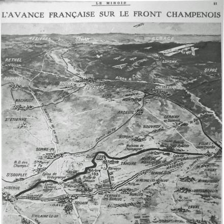L'avanzata francese sul fronte della Champagne © Le miroir 14/10/1915