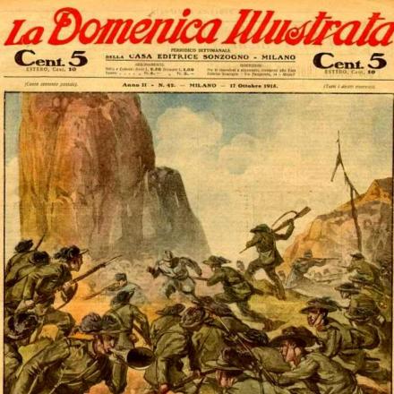 La Domenica Illustrata, anno II, n. 42 del 17 ottobre 1915, "Cinquanta bersaglieri volontari irrompono al grido di "Lamarmora" sopra una posizione nemica espugnandola