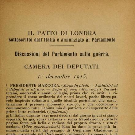 Discussione alla Camera dei deputati sul Patto di Londra. © Camera dei Deputati 
