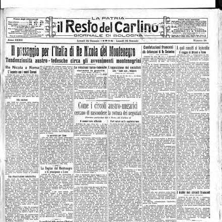 La prima pagina de Il Resto del Carlino