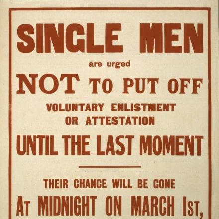 Poster reclutamento Military Service Act 1916 - Fonte Library of Congress, divisione stampa e fotografia 