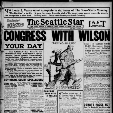 The Seattle Star del 7 marzo 1916 - Fonte: library of Congress