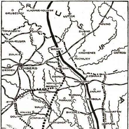 Frone orientale. (mappa) Fonte: The Story of the Great War, Autori vari