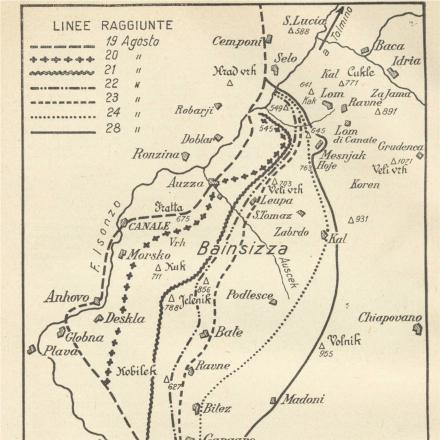 Posizioni sull'altipiano della Bainsizza © difesa.esercito.it - Cartografia -  CC BY-NC 4.0 