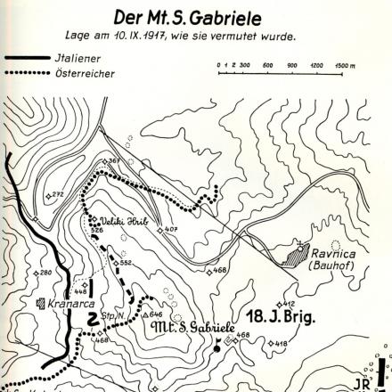 Mappa del monte San Gabriele 