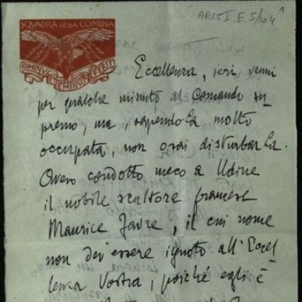 Lettera di D'Annunzio a Cadorna del 18 settembre 1917