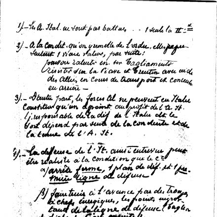 Un appunto del generale Foch sulla situazione del fronte italiano
