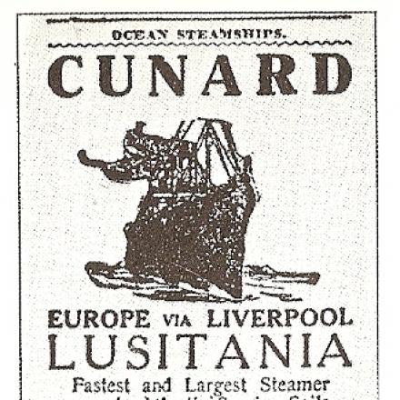 Un avvertimento emesso dall'Ambasciata Imperiale Tedesca a Washington sui viaggi sulla RMS Lusitania della Gran Bretagna.  - Author unknown - public domain 