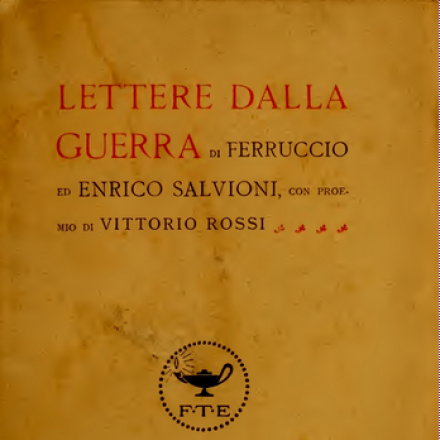 Copertina della Raccolta delle Lettere di Ferruccio ed Enrico Salvioni