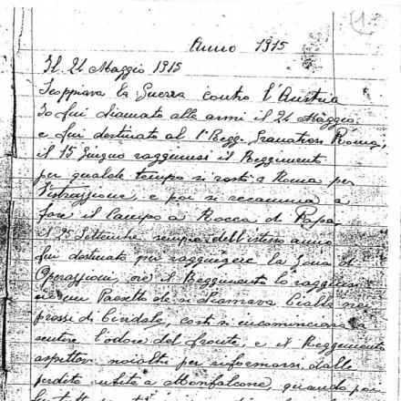 Una pagina del Diario di Guerra di Cesare Unti. Fonte: Gruppo L'Espresso e Archivio diaristico nazionale di Pieve Santo Stefano