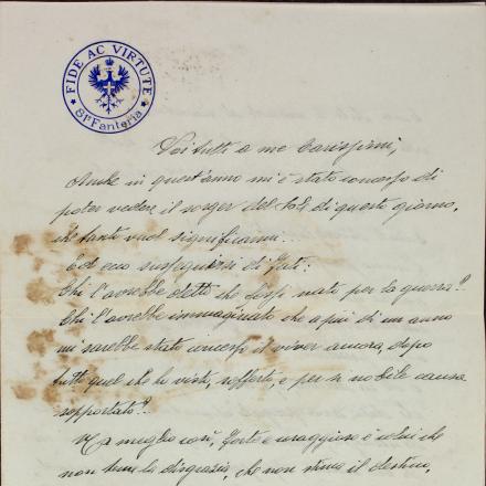 LEttera di Luigi Raffaelli - Fonte: il Gruppo L'Espresso e l'Archivio diaristico nazionale di Pieve Santo Stefano