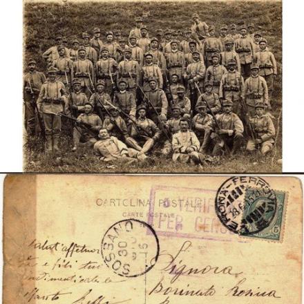 Cartolina postale dall'Archivio Italo Zordan. Fonte: cime e trincee