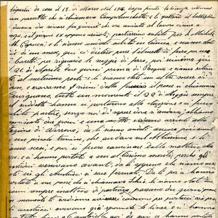 Una pagina del diario di guerra di Leonida Anselmi. Fonte: Gruppo L'Espresso e Archivio diaristico nazionale di Pieve Santo Stefano
