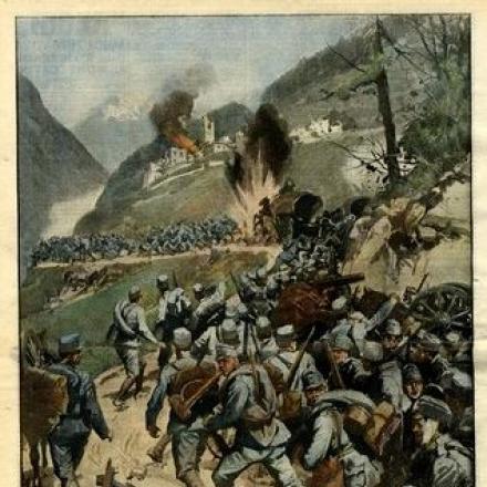 Esercito italiano scaccia gli austro-ungarici - Fonte: La domenica del Corriere 9-16 luglio 1916