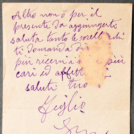 Lettera di Cesare, detto Gino, Ricceri  - Fonte: Il Gruppo L'Espresso e l'Archivio diaristico nazionale di Pieve Santo Stefano