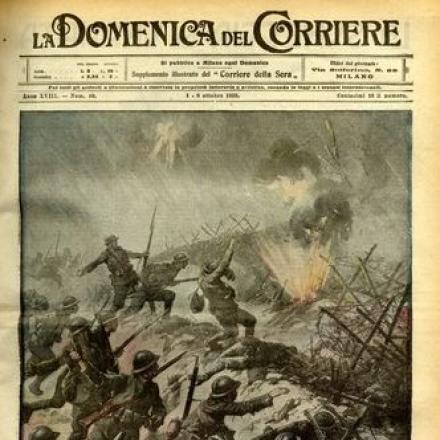 Assalto notturno per la conquista di Quota 144 - Fonte: La Domenica del Corriere 1-8 ottobre 1916