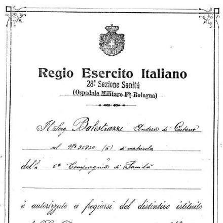 Documento del Regio Esercito Italiano  - Foto da Diario di Guerra 1915 - 1918