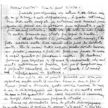 Lettera di Ernesto Rosadi - Fonte: Gruppo L'Espresso e l'Archivio diaristico nazionale di Pieve Santo Stefano