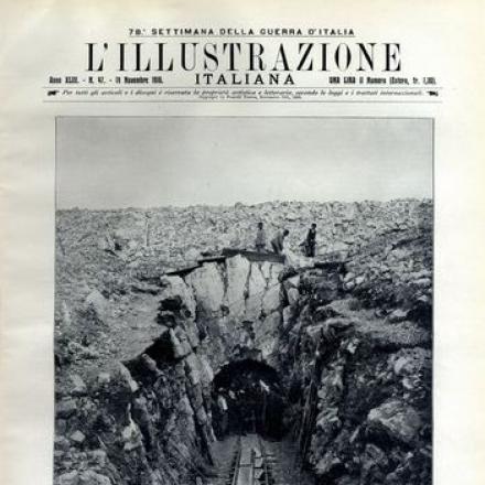 Caverna per rincalzi e per artiglierie sul Carso - Fonte: Illustrazione italiana 19-11-1916
