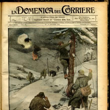 Telefonisti o "ragni" al lavoro - Fonte: Domenica del Corriere 10-17 dicembre 1916