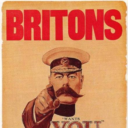 La rivista London Opinion pubblica il manifesto con Lord Kitchener, il dito puntato verso il lettore e la scritta Britons Wants You, disegnato da Alfred Leete 
