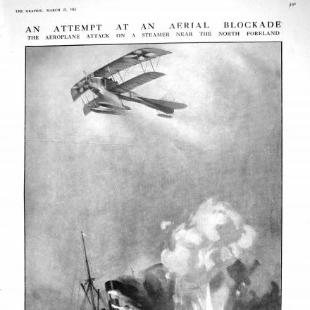 Illustrazione della nave mercantile S.S “Blonde” attaccata dall’aviazione