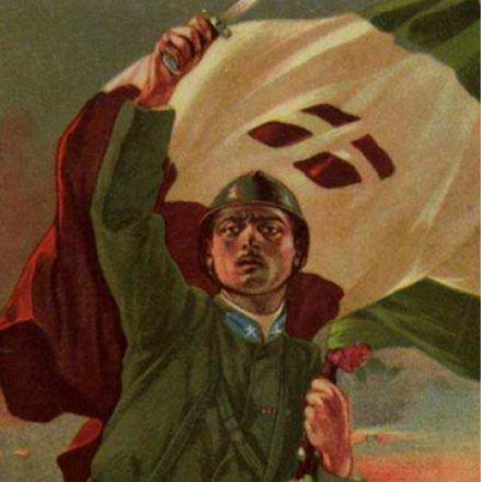 Volantino di propaganda a sostegno dell'esercito italiano