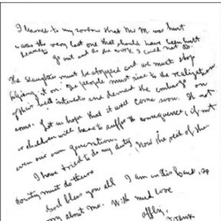 Una lettera dell'attentatore
