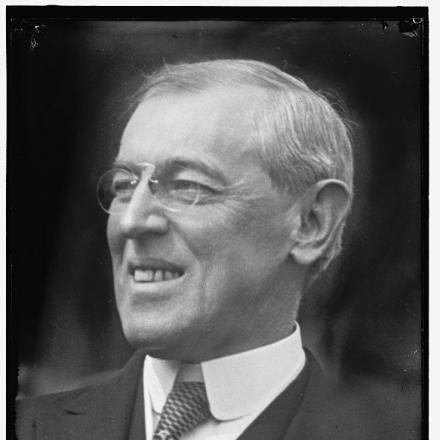 Il Presidente degli Stati Uniti Thomas Woodrow Wilson. © Congress library - photo Harris & Ewing pnp_hec.08253