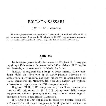 Brigata Sassari anno 1915