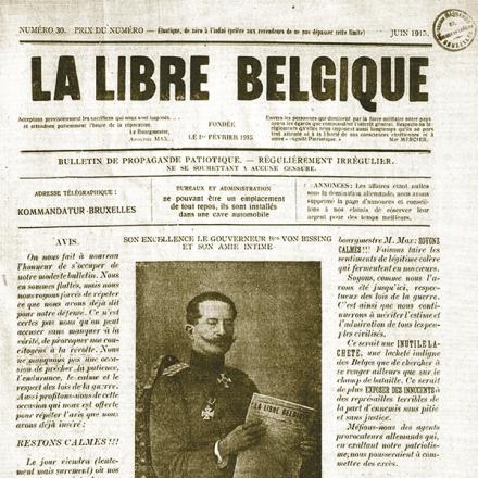 Il giornale clandestino La libre Belgique pubblicato in Belgio dal 1915 al 1918.