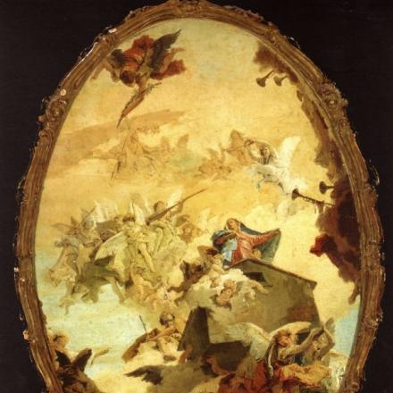 Giambattista Tiepolo, Trasporto della Santa Casa di Loreto, bozzetto per l'affresco della Chiesa degli Scalzi, Venezia, Gallerie dell’Accademia